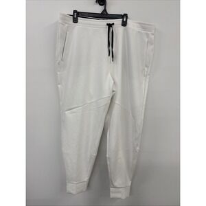 DSG Mens White Sport Fleece Jogger Activewear Drawstring Size XXLarge